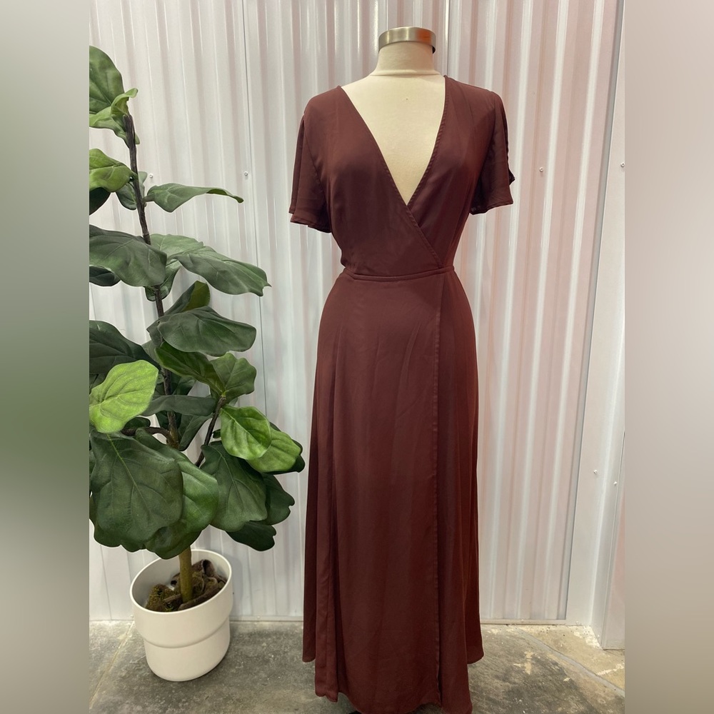 Chocolate Brown X- Design Dress